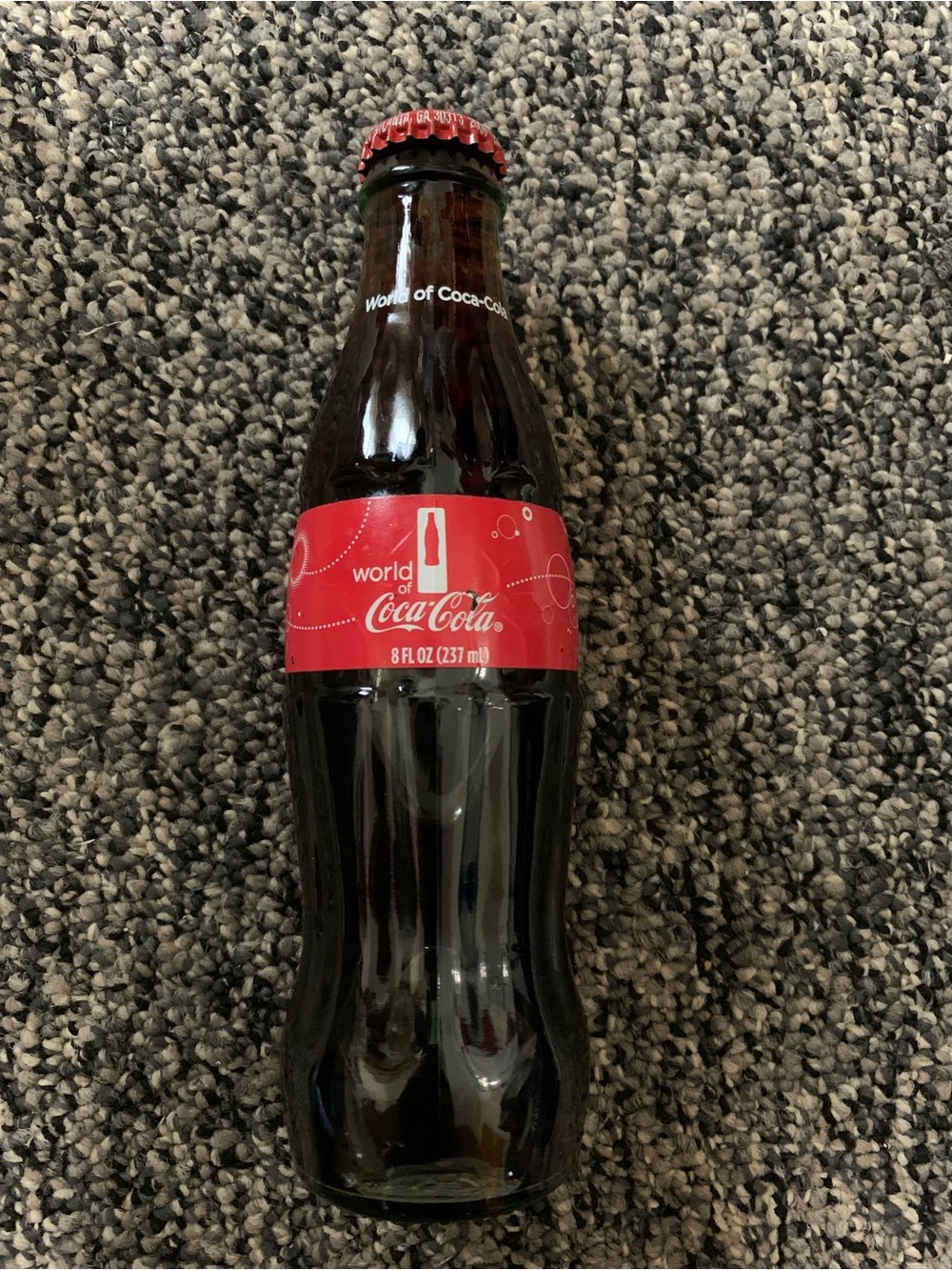 vintage Coca-Cola classic glass bottle bottled at the world of coca-cola in 2013